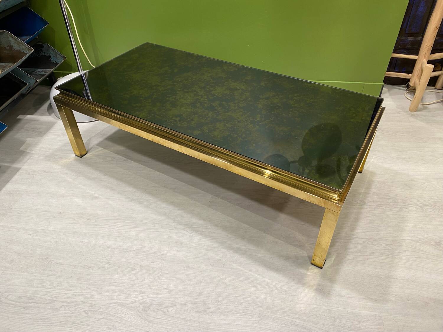 1970s eglomised glass coffee table