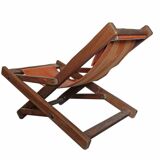 Brutalist leather lounge chair, 50s/60s