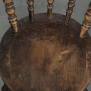 Set of 4 antique English wooden Windsor pub/bistro chairs from 19th century