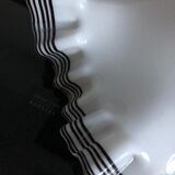 Lampshade in white porcelain bordered navy blue