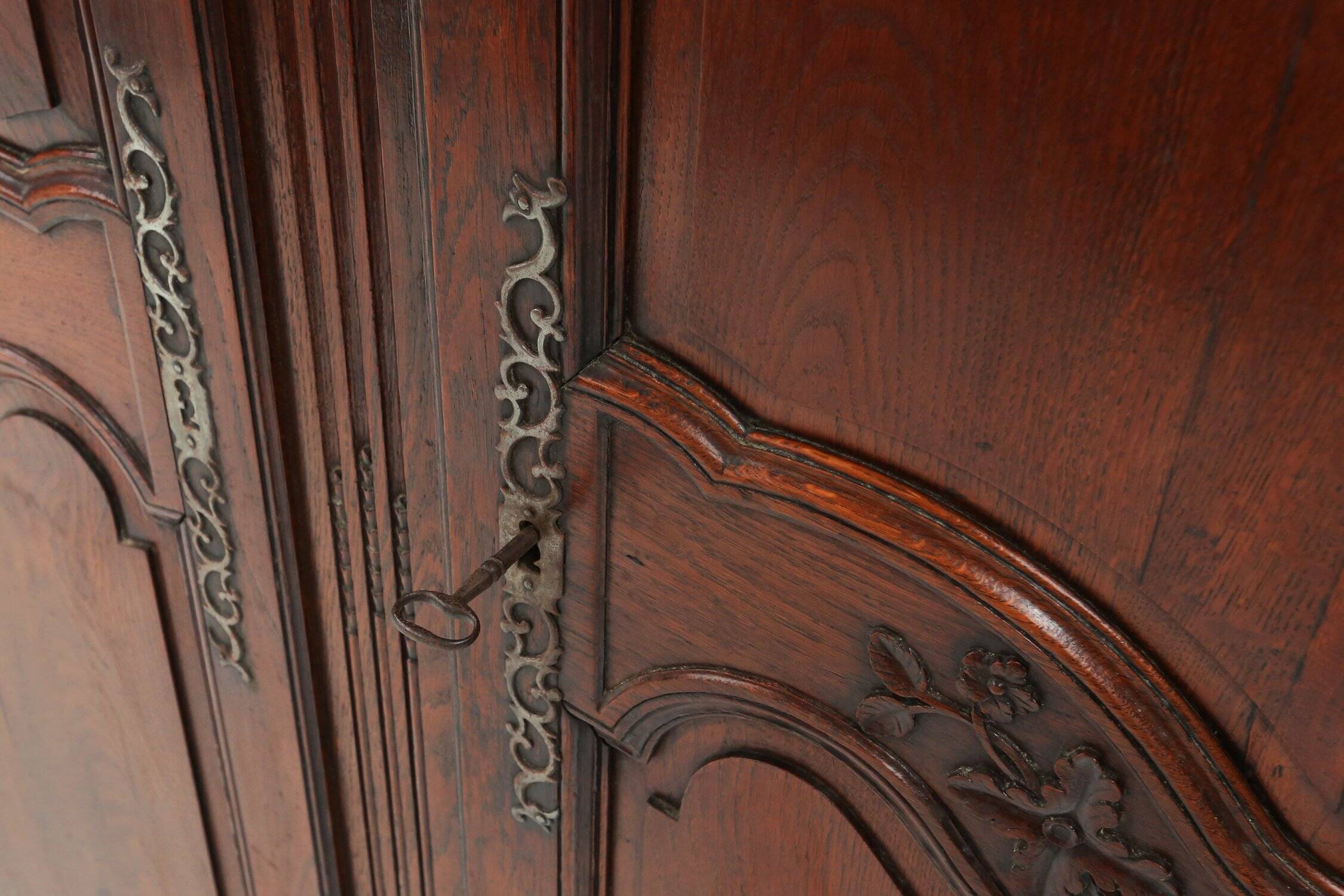 Large Louis XVI French Carved Bridal Wardrobe, ca. 1850