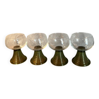 Lot de 4 verres à pied alsaciens