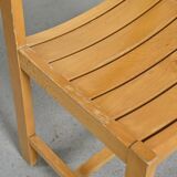 André Sornay, set of six beechwood chairs, France 1960