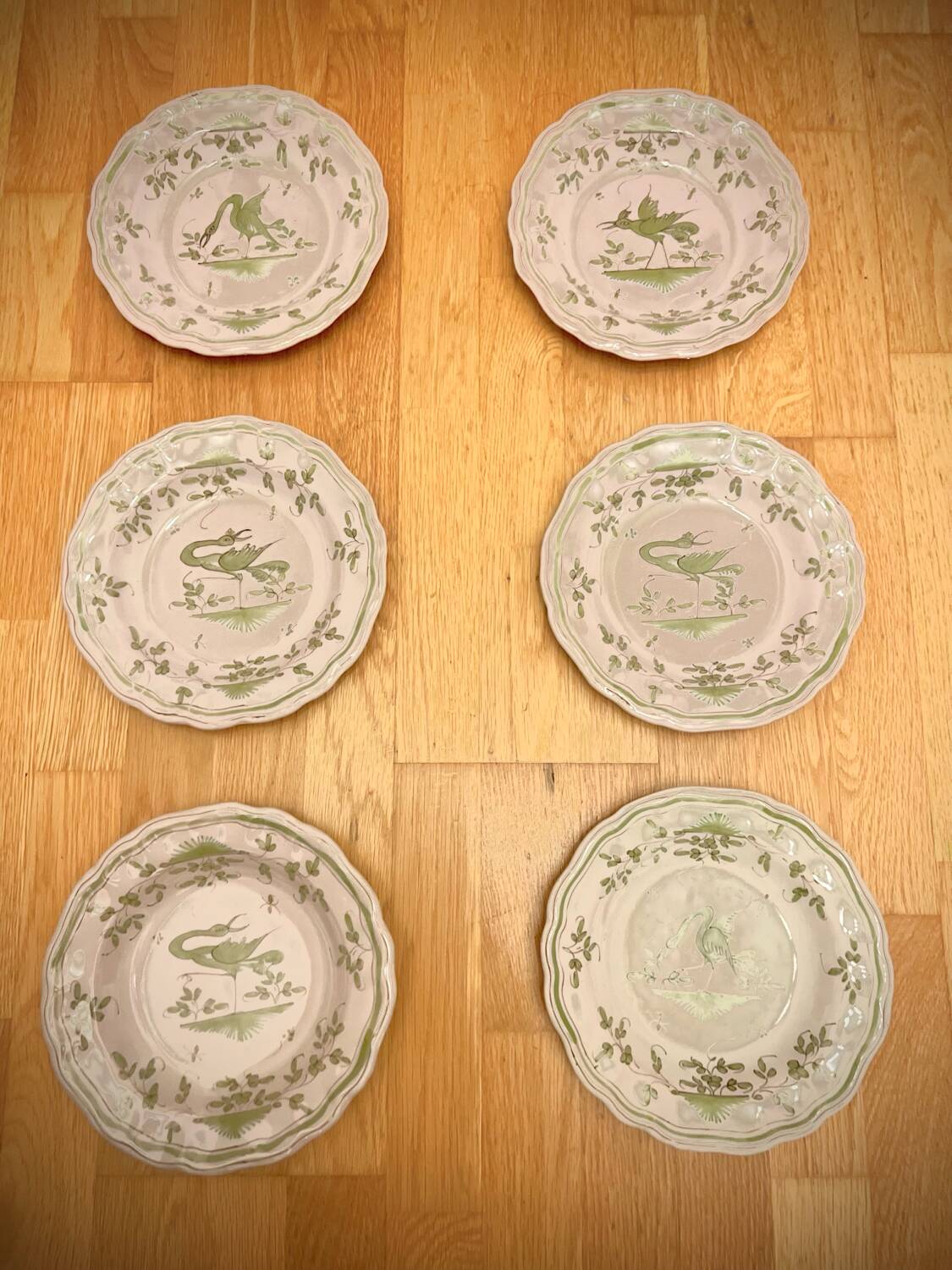 Set of 6 Earthenware Plates Martres Tolosane Moustiers Antique Tableware 19th Century