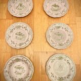 Lot de 6 Assiettes Faïence Martres Tolosane Moustiers Vaisselle Ancien XIXeme
