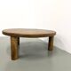 Modernist tripod coffee table in solid oak, DLG Perriand, Chapo, years.