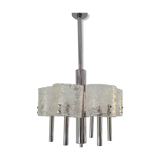 Lustre en verre de Murano et chromage, années 1960