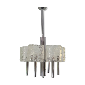 Chandelier, Murano glass and chrome plating, 1960's
