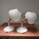 Pair of vintage white globe tilting wall sconces