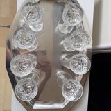 8 cut crystal aperitif glasses from Lorraine