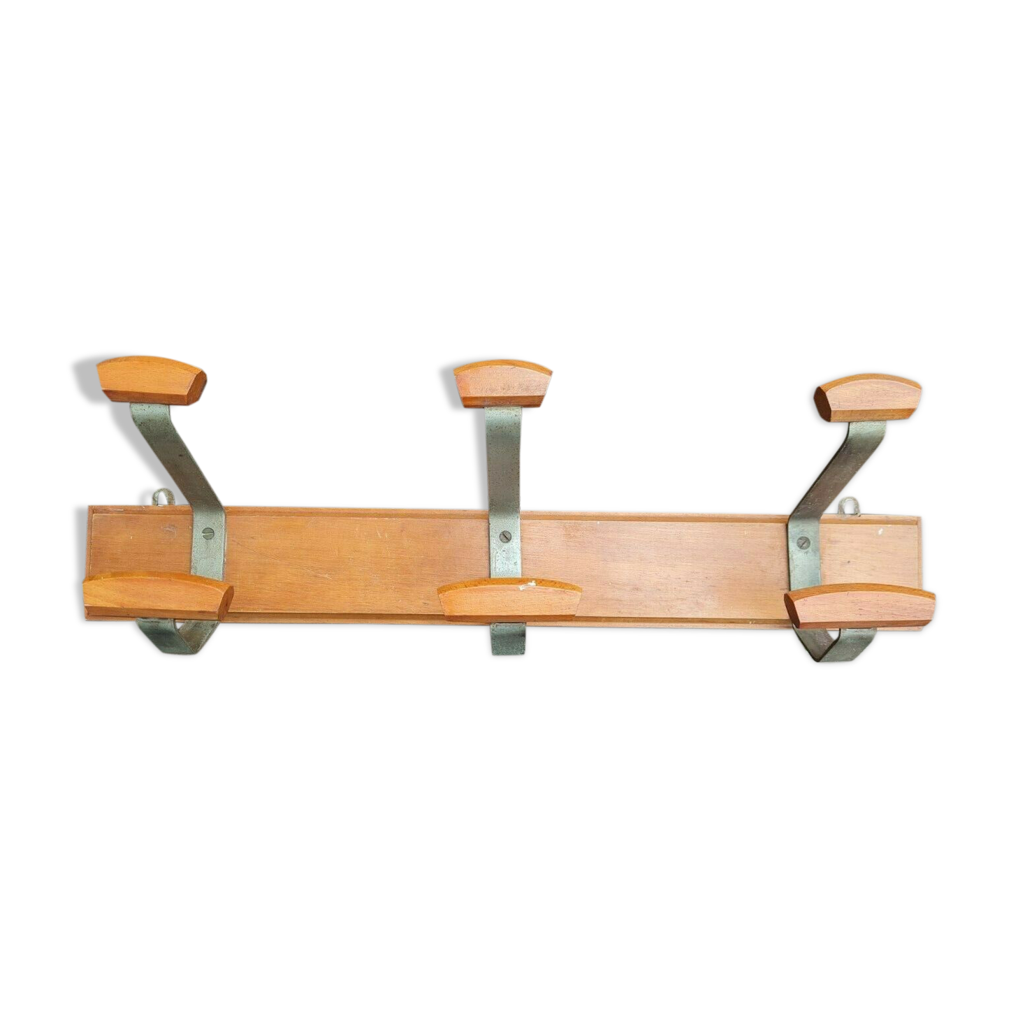 Vintage wooden and metal hook