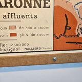 School map of ancient geography 1960 map of France the Garonne le Rhône