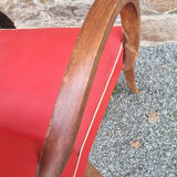 Red vintage bridge armchair, 40s