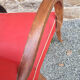 Fauteuil bridge vintage rouge années 40