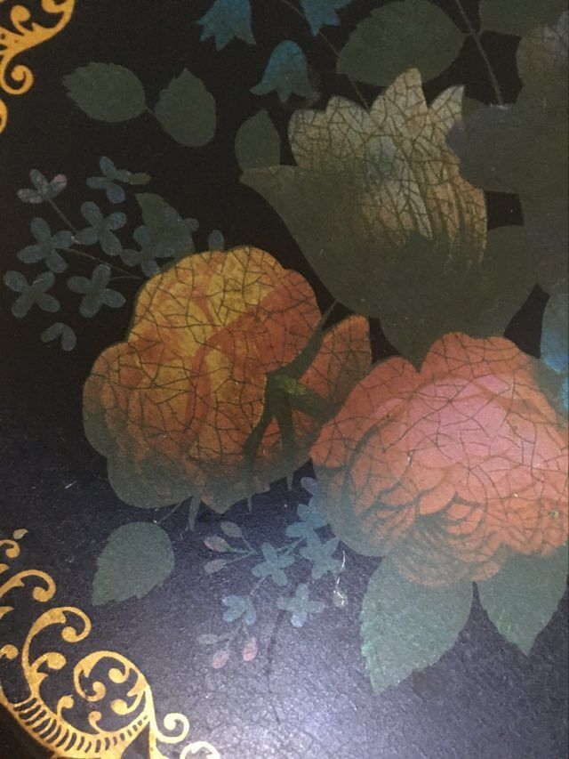 Napoleon III-style painted tole tray