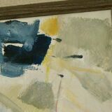 Original mid-century Swedish oil on canvas – “Abstract Composition” by Tryggve Örn – vintage & framed, 52.5 × 67 cm