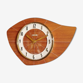 Formica vintage asymmetrical silent wall clock "bayard mahogany"