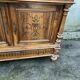 Henri II style low sideboard – carved wood and red marble top