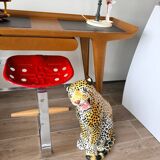 Leopard, Italian sculpture in glazed ceramic.