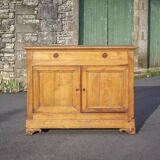 Low wooden sideboard, chest, storage unit, interior decoration Measurement: Length 140 cm. Height