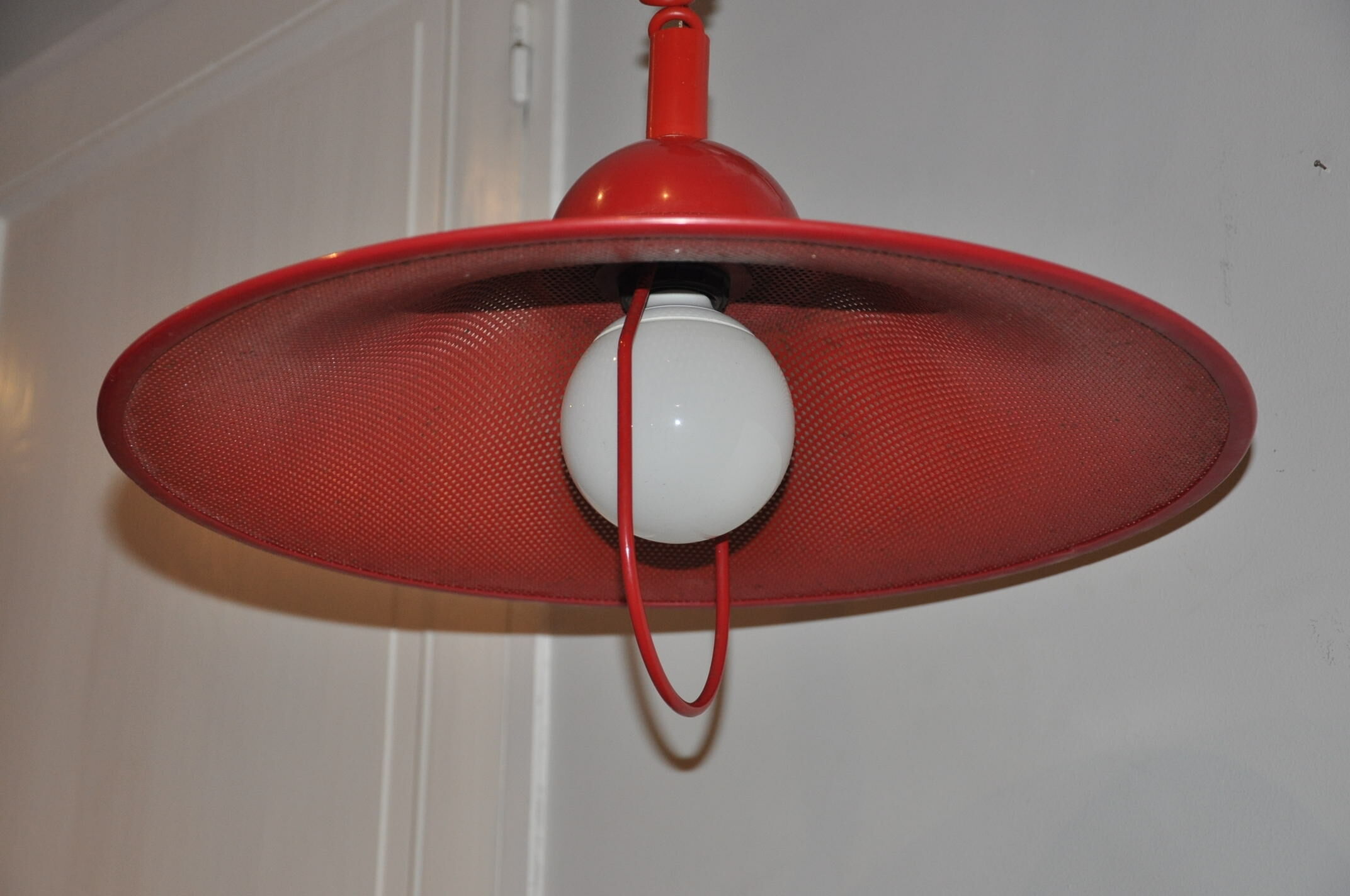 Hnaging rises and drops vintage perforated metal