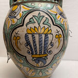 Berrada covered 62 cm amphora in faience of fez morocco