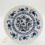 6 Bowl style Deep Plates, J & G Meakin Classic White Blue Nordic.