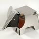 80s heavy metal chrome elephant floor lamp as side table Postmodern design
