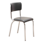 Vintage Tubax chair in black and chrome leatherette