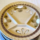 6 assiettes à compartiments Sarreguemines en grès