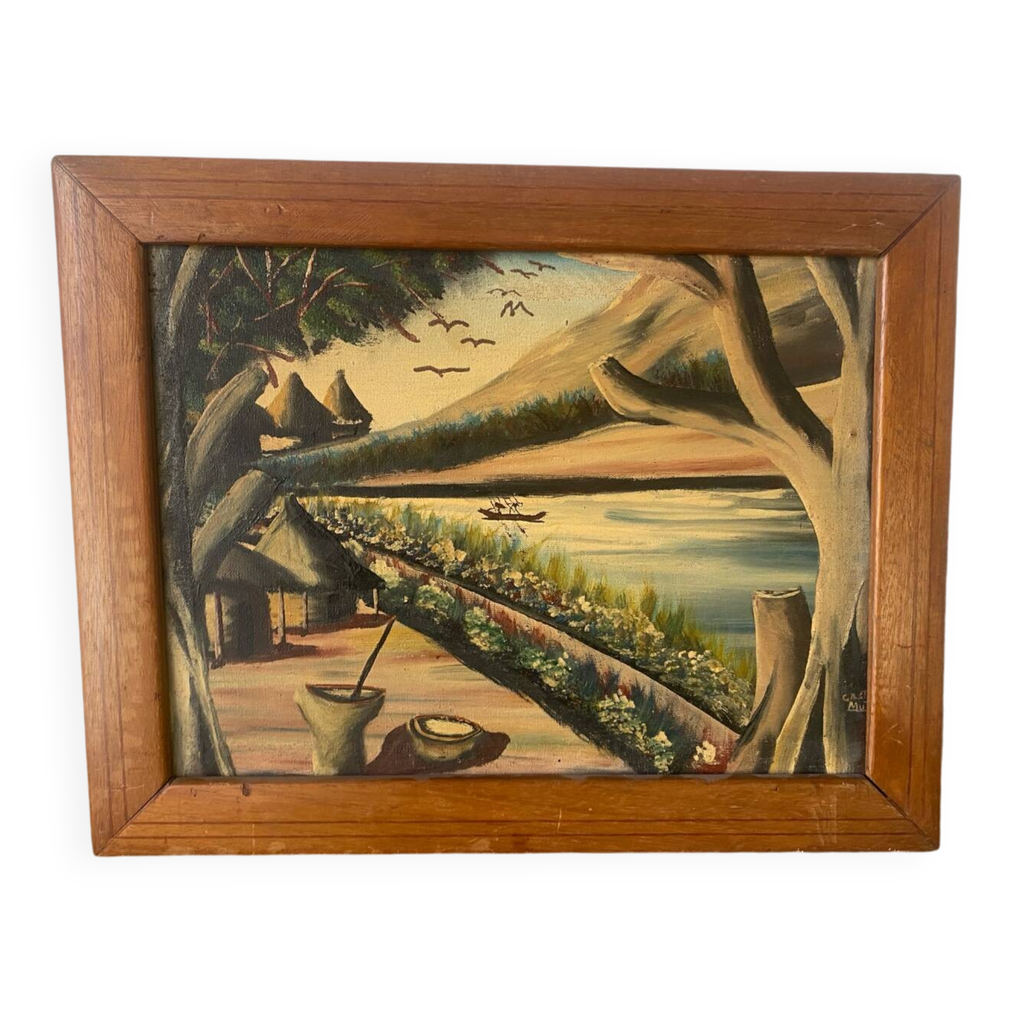 African landscape signed