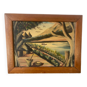 Paysage africain signé