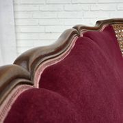 1950s, Danish 3-seater sofa, furniture velour, ash wood, mesh.