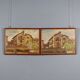Old painting signed by Giuseppe Viviani, view of Milan, 20th century.