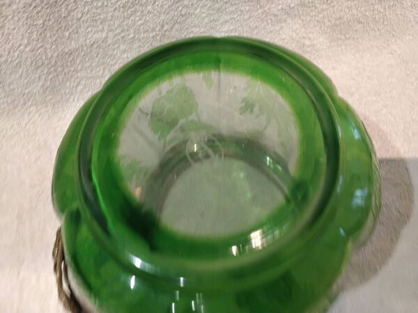 Seau à biscuit cristal Saint Louis dégagé a l’acide pavots