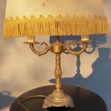 1960 neo-classical bubbly lampshade and fringed lampshade