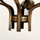 Stilnovo Italian Midcentury Chandelier, Brass & Opaline Glass, 1950s