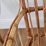 Pair of children's armchairs in rattan / bamboo honey color 60s