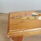 Vintage Hand-Painted Wooden Footstool: Yugoslavian Folk Art Decor