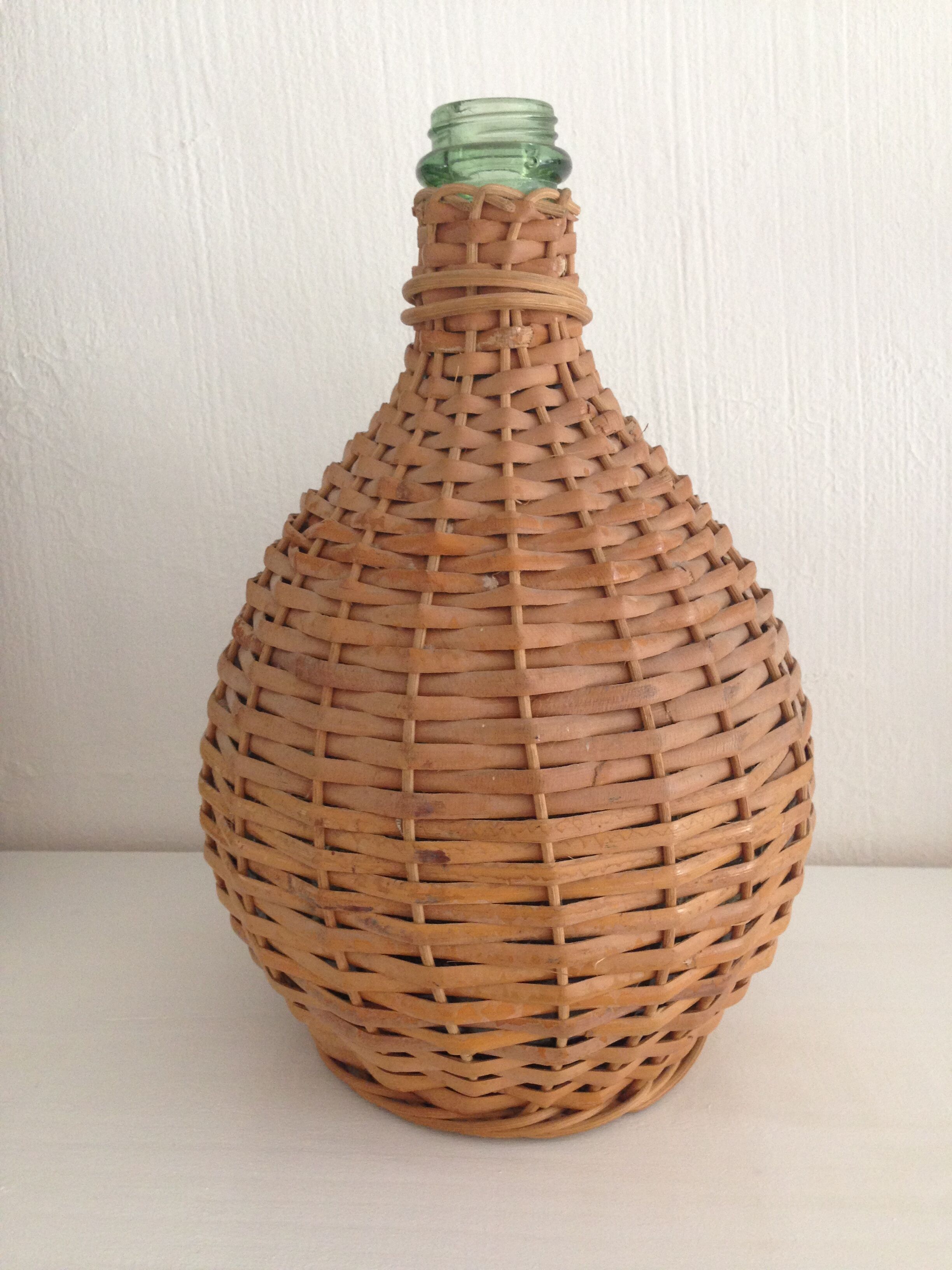 Vintage wicker bottle