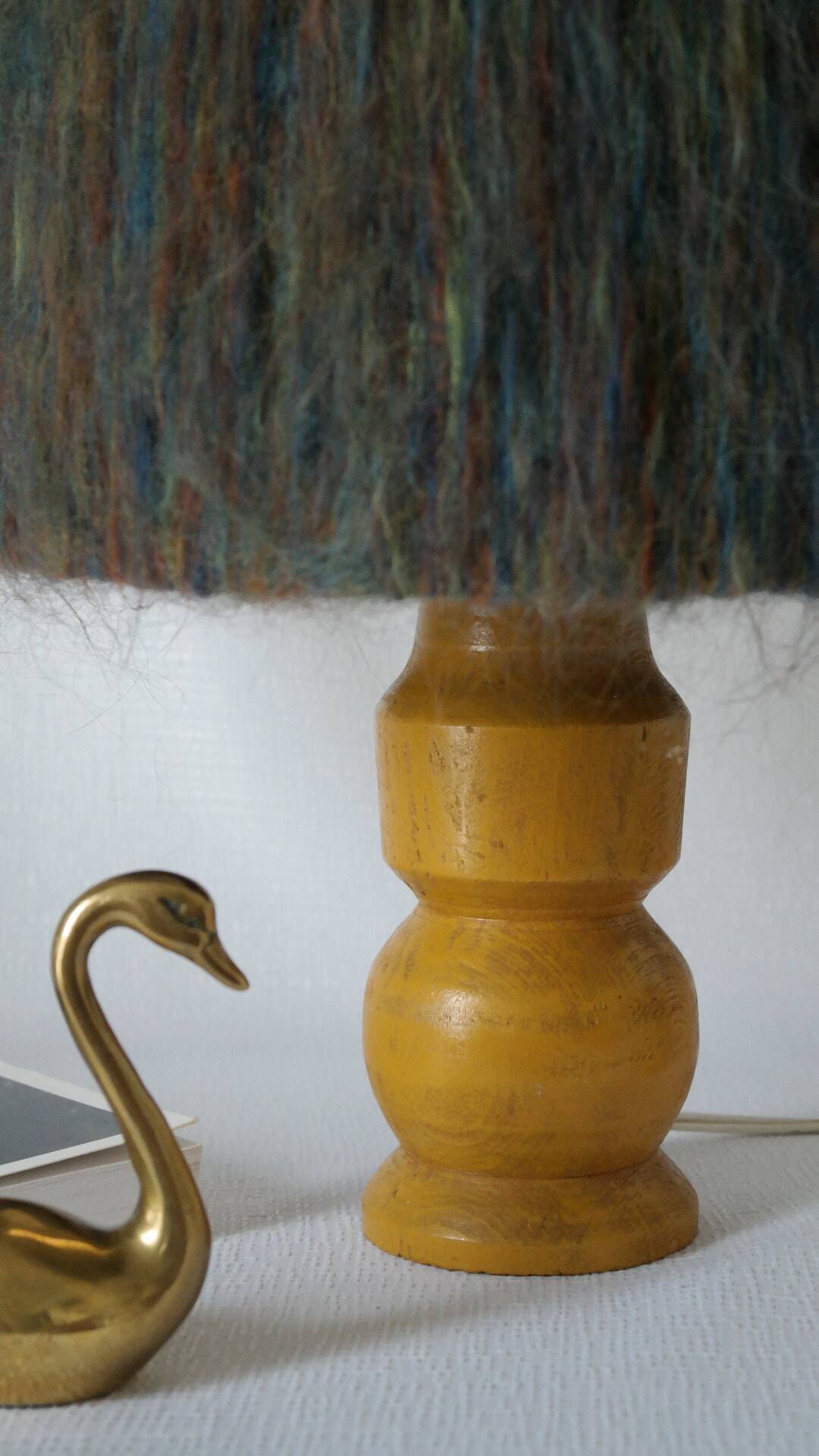 Vintage handmade wool hat lamp