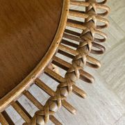 Vintage sun rattan oval coffee table