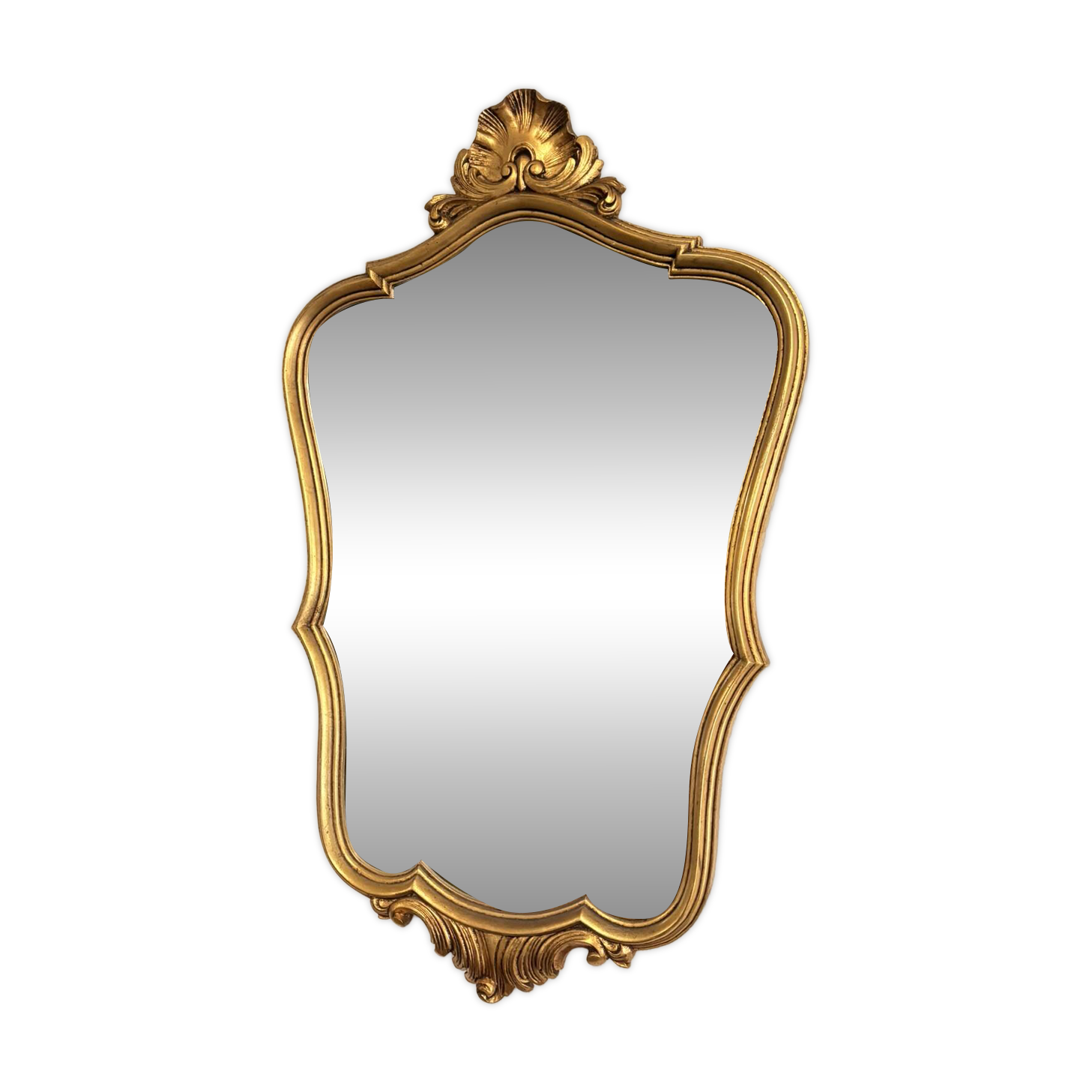 Antique Oval Wall Mirror Gold Louis XV Style Rocaille Rococo 78m