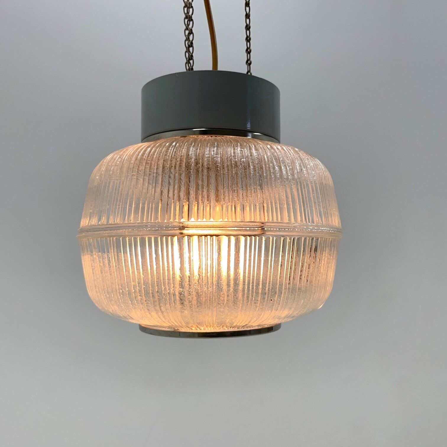 1960's Glass & Metal Pendant, Czechoslovakia