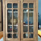 Small Parisian display case in raw wood