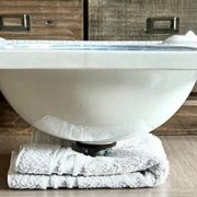 Vintage Blue Decorated Porcelain Washbasin