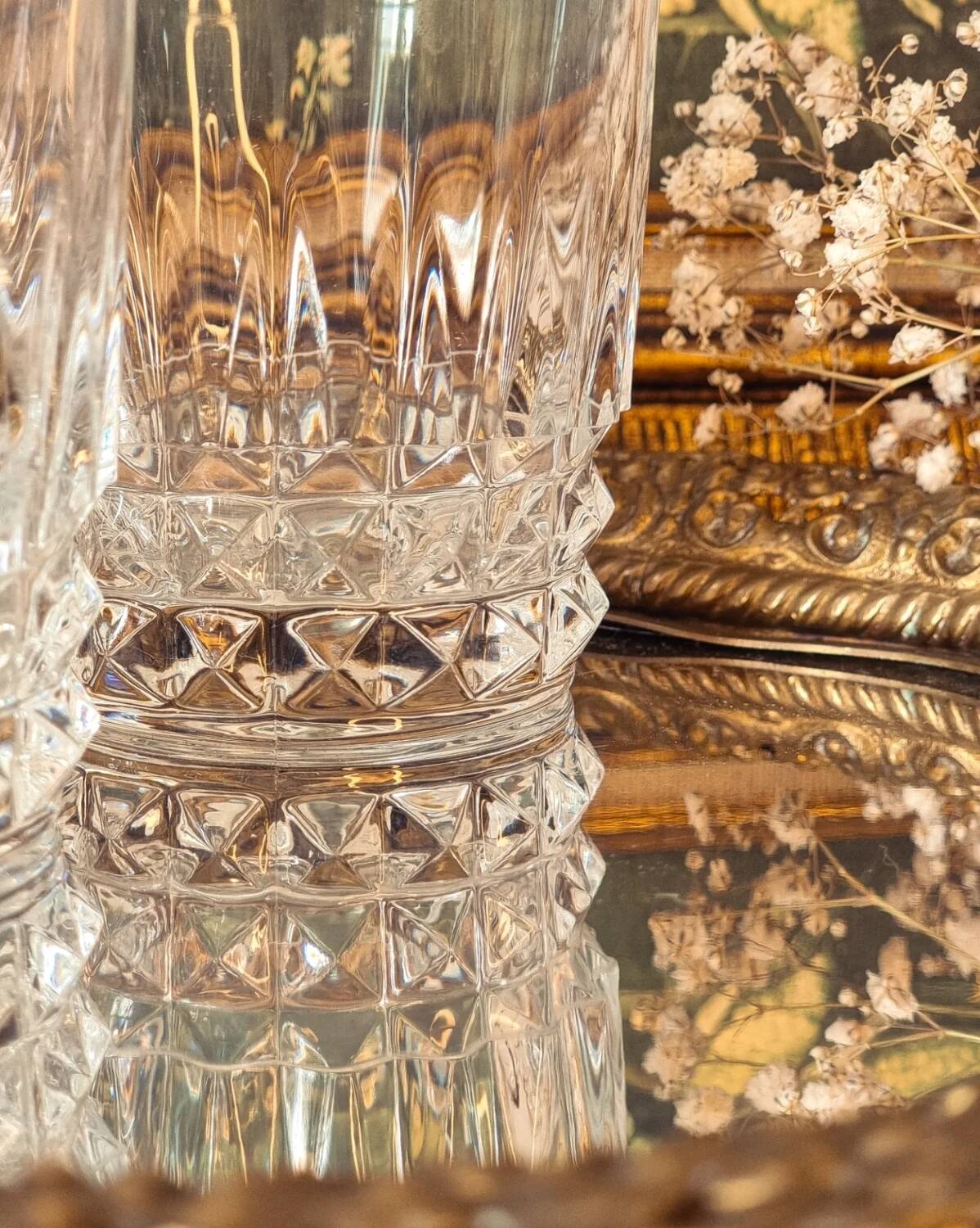 6 crystal water/whiskey glasses