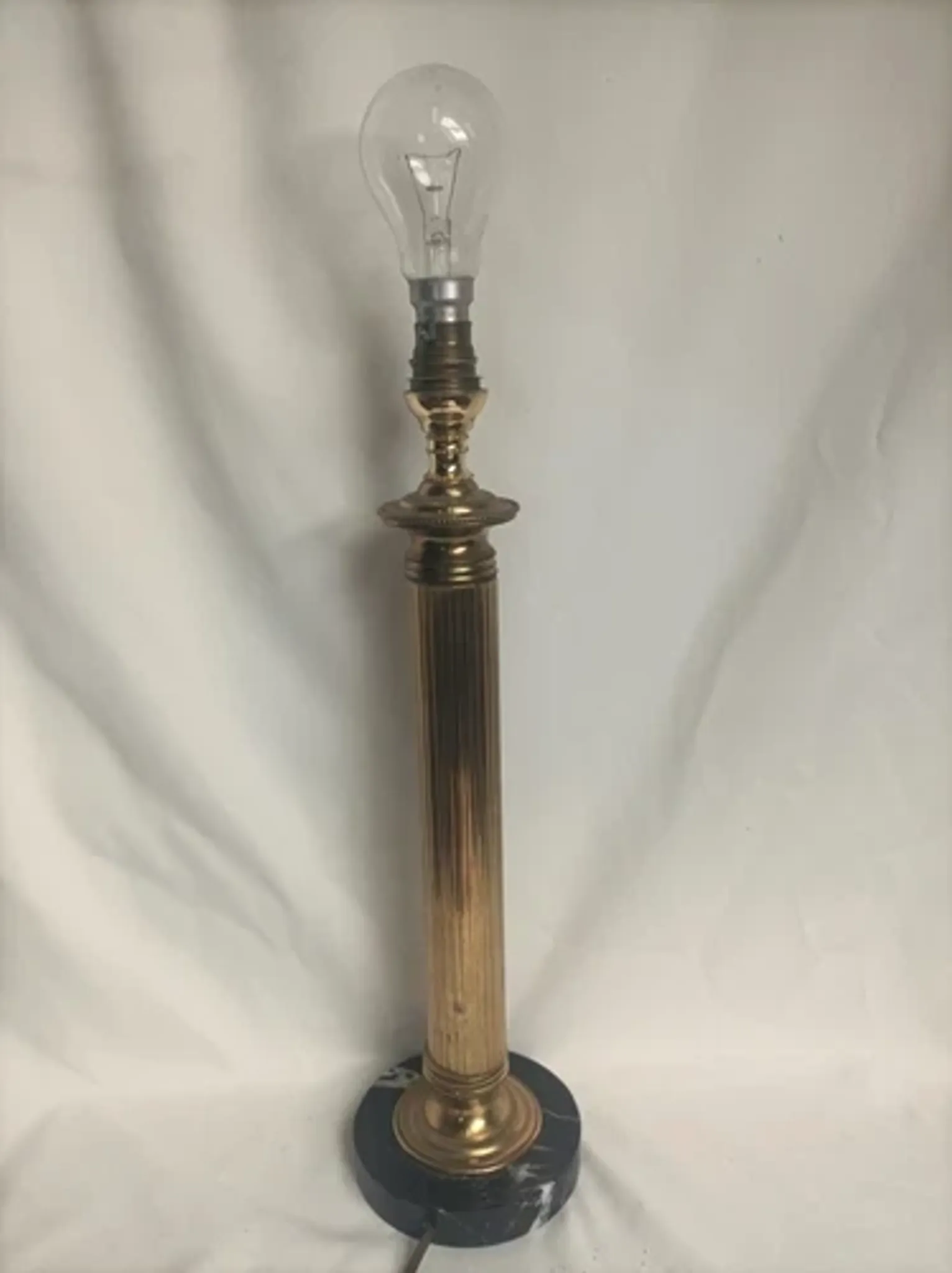 Lamp base in brass and marble - 1970s/1980s