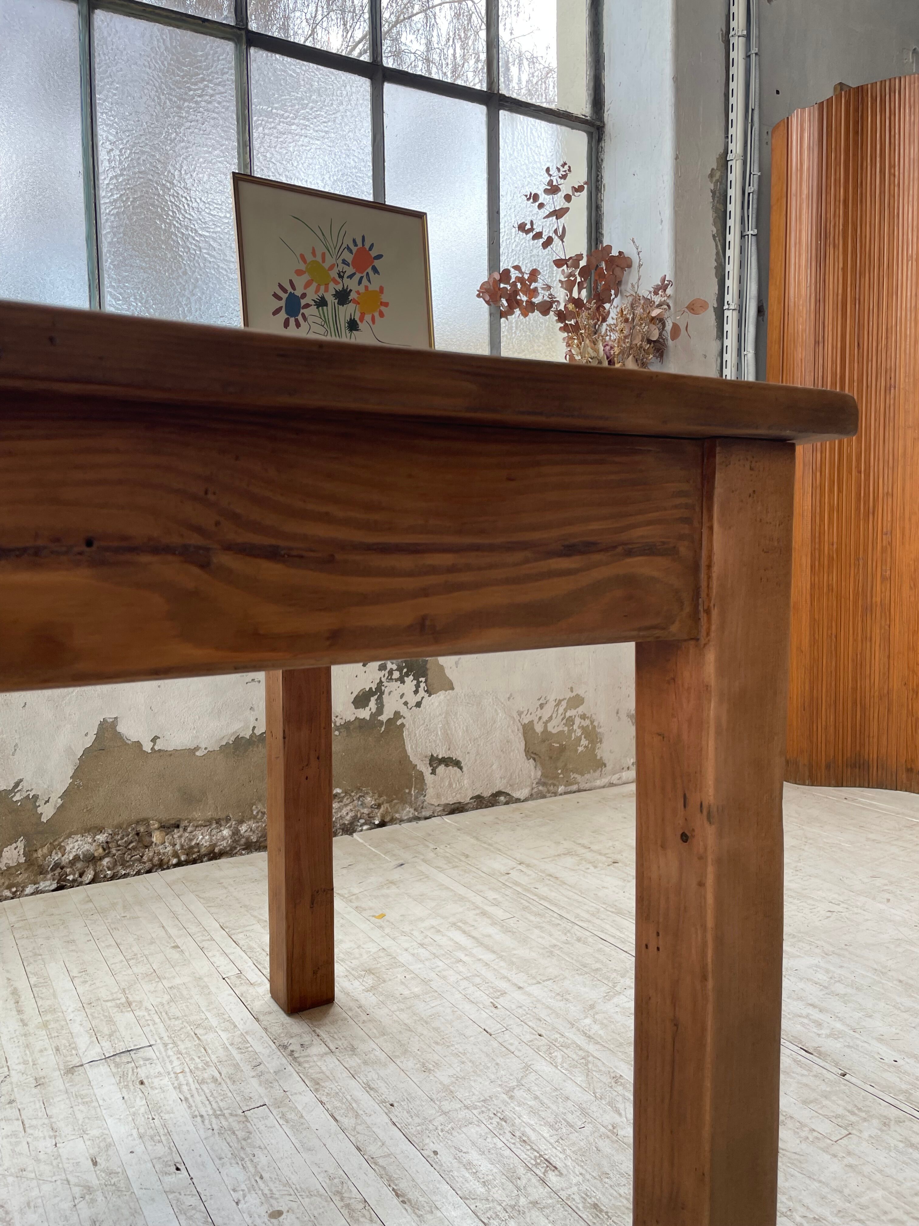 Farmhouse table in elm and pine 2m