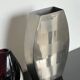 Decorative stainless steel vase with geometrical shapes imprinted, 1970's